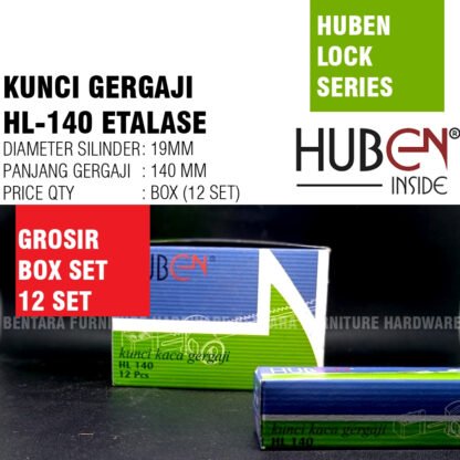 (BOX SET 12 PCS) HUBEN HL-140 KUNCI HUBEN KUNCI GERGAJI KUNCI ETALASE KACA (GROSIR)