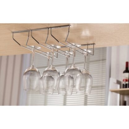 RG-4 RAK GELAS 4 BARIS GANTUNG BESI CHROME  - 1/2/3/4 Row Wine Glass Rack Holder - Gambar 3