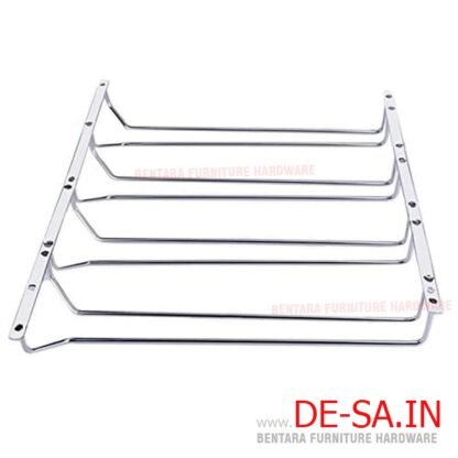 RG-4 RAK GELAS 4 BARIS GANTUNG BESI CHROME  - 1/2/3/4 Row Wine Glass Rack Holder - Gambar 4