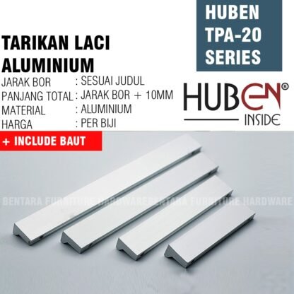 Huben TPA-20 192MM Tarikan Laci Meja Lemari Kabinet Gagang Pintu Handle Aluminium Anodize