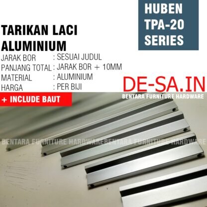 Huben TPA-20 192MM Tarikan Laci Meja Lemari Kabinet Gagang Pintu Handle Aluminium Anodize - Gambar 3