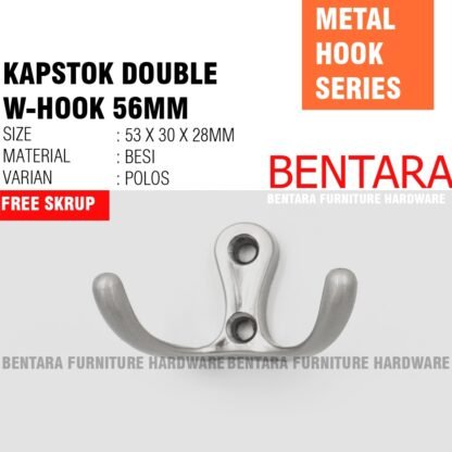 KAB.W53-2 55MM KAPSTOK W-HOOK Single Besi Chrome Gantungan Baju - High Quality Iron Strong Hook BLACK GOLD - Gambar 2