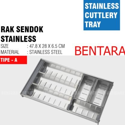 TWIN E0650A RAK SENDOK STAINLESS STEEL  TIPE-A - SENDOK GARPU PISAU PERALATAN MAKAN LACI DRAWER TIPE A CUTTLERY TRAY