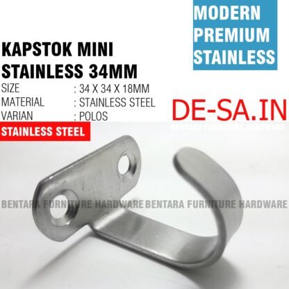 34MM MINI STAINLESS KAPSTOK HOOK J-HOOK MINIMALIS  J-Hook-  Handuk Baju Toilet