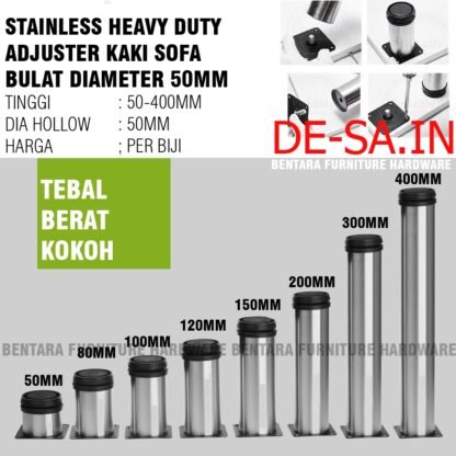 40CM KSB-40 KAKI SOFA MEJA BULAT H-400MM (40 CM ) TABLE LEG - HOLLOW DIAMETER 50 MM FURNITURE LEG STAINLESS STEEL