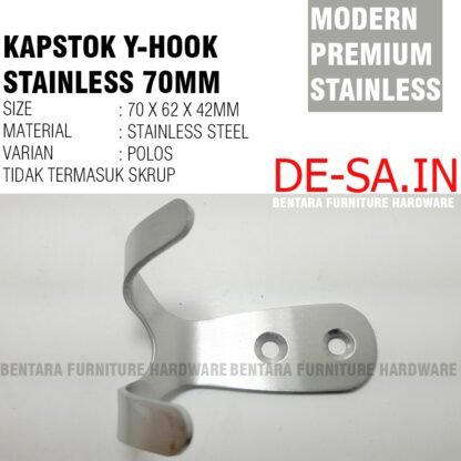 70MM Stainless Steel Kapstok Gantungan Baju Y-Hook Premium Capstock Handuk Baju Toilet