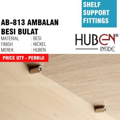 (GROSIR) HUBEN AB-813 AMBALAN BULAT BESI - SHELF SUPPORT (500 PCS) - Gambar 3