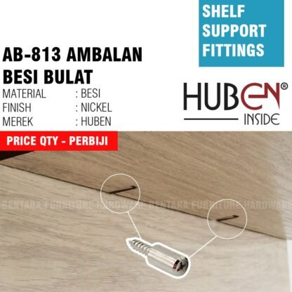 (GROSIR) HUBEN AB-813 AMBALAN BULAT BESI - SHELF SUPPORT (500 PCS) - Gambar 4