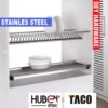 70 CM HUBEN RPG RAK PIRING GELAS STAINLESS STEEL GANTUNG DALAM LEMARI KABINET DAPUR KITCHEN SET - Gambar 2