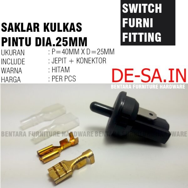 SF-K SAKLAR FURNITURE KULKAS - SAKLAR PUSH-OFF LAMPU KULKAS  - Hitam - Putih FURNITURE SWITCH - Gambar 2