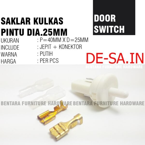 SF-K SAKLAR FURNITURE KULKAS - SAKLAR PUSH-OFF LAMPU KULKAS  - Hitam - Putih FURNITURE SWITCH - Gambar 3