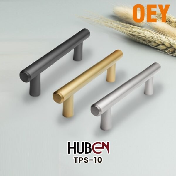 HUBEN TPS-10 304MM TARIKAN LACI HANDLE BLACK GOLD BRUSH NICKEL - Gambar 2