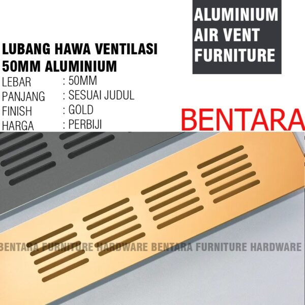 LUA-50 LUBANG UDARA ALUMINIUM 50MM -  150 / 200 / 250 / 250MM  Furniture Air Ventilasi Persegi - Gambar 4