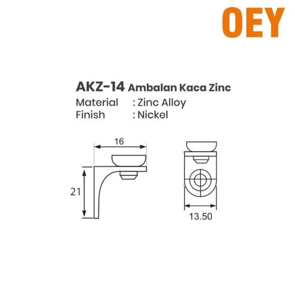 HUBEN AKP-15 SS STAINLESS  AMBALAN KOP PLAT TIPIS (UNTUK AMBALAN KACA) - Gambar 4