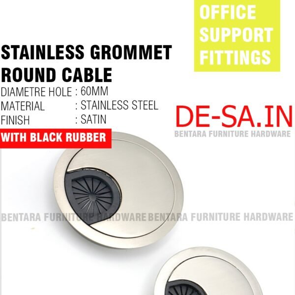 Stainless Steel Round Cable 60 MM  - PREMIUM CABLE GROMMET BUNDAR BULAT LUBANG KABEL