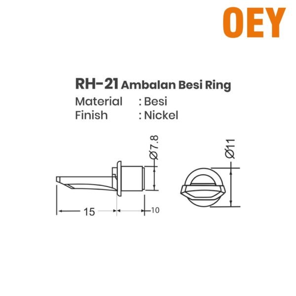 200 X HUBEN RH-21 AMBALAN RING BESI RING LAKI (UNTUK RAK KAYU) (GROSIR) - Gambar 4