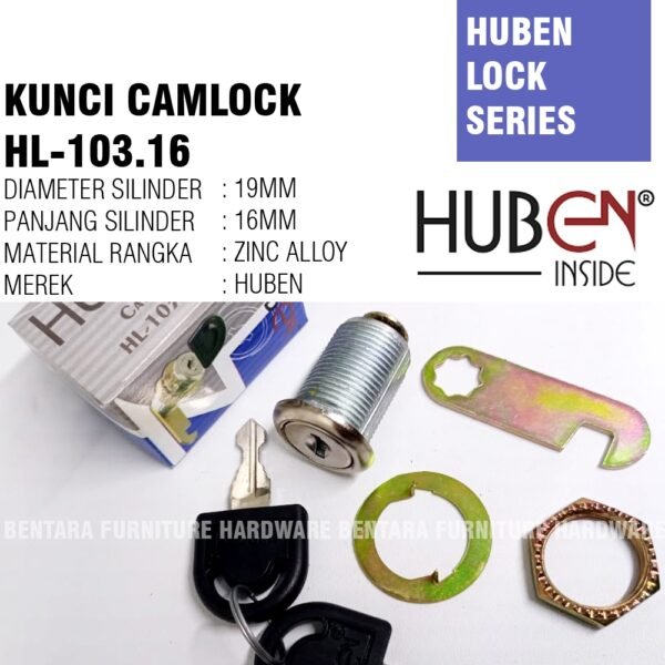 Huben HL-103 16 MM Kunci Loker Locker Camlock