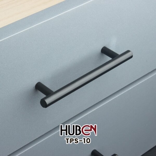 HUBEN TPS-10 128MM TARIKAN LACI HANDLE BLACK GOLD BRUSH NICKEL - Gambar 2