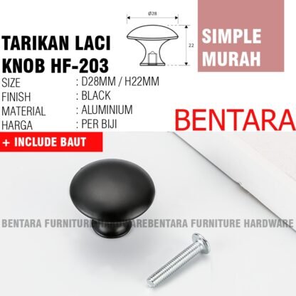 HF-203 TARIKAN KNOB LACI BULAT ALUMINIUM UNTUK MEJA LEMARI DAPUR - MURAH DAN EKONOMIS - Gambar 2