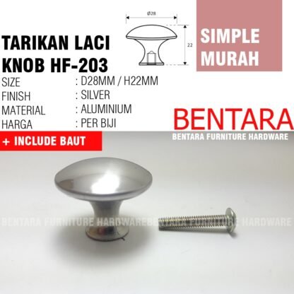 HF-203 TARIKAN KNOB LACI BULAT ALUMINIUM UNTUK MEJA LEMARI DAPUR - MURAH DAN EKONOMIS - Gambar 3