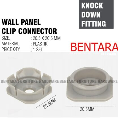 2CM WALL PANEL CLIP CONNECTOR KANCING PLASTIC GREY PLASTIK ABU KNOCK DOWN FITTING