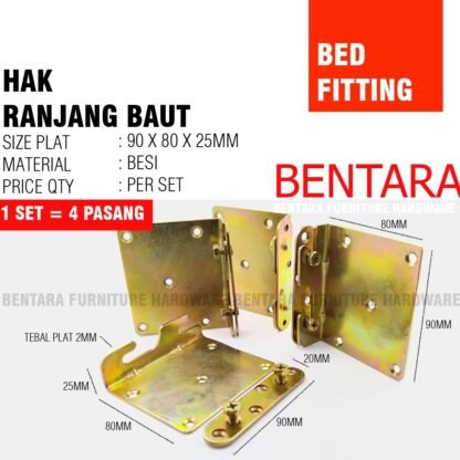 HAK RANJANG BAUT - DIPAN BED FITTING BRAKET BRACKET TEMPAT TIDUR