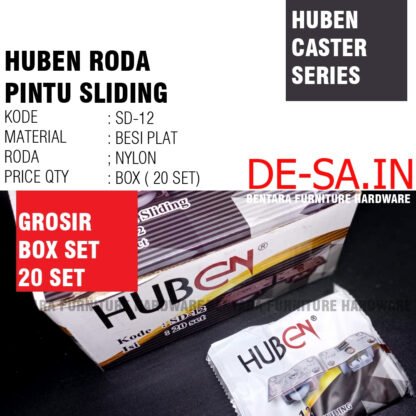 (BOX 20SET) HUBEN SD-12  PREMIUM SLIDING DOOR WHEEL (Roda Pintu Geser)