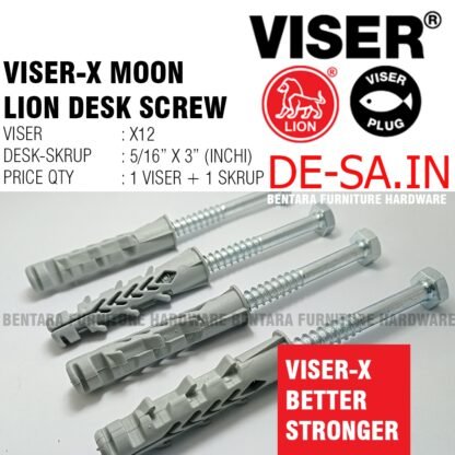 ANGKUR  X-12 + Skrup Moonlion Desk Screw 5/16" x 3"  -  Angkur Dinding Beton Tembok Bata Ringan - Gambar 2