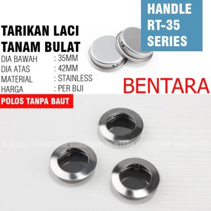 RT-35 TARIKAN LACI TANAM BULAT STAINLESS Handle MEJA FURNITURE PINTU