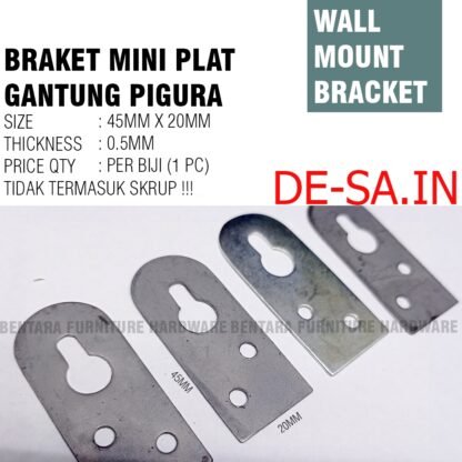 45MM BRAKET PLAT GANTUNG FOTO - 45MM X 20MM PHOTO FIGURA DINDING FRAME WALL MOUNT PIGURA