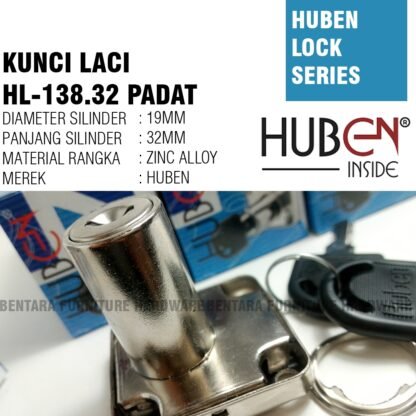 HUBEN HL-138 32 MM KUNCI LACI KUNCI KERANGKA PADAT - Gambar 4