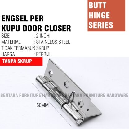 3 INCHI DOOR CLOSER STAINLESS ENGSEL PER KUPU-KUPU PEGAS SPRING - Gambar 3