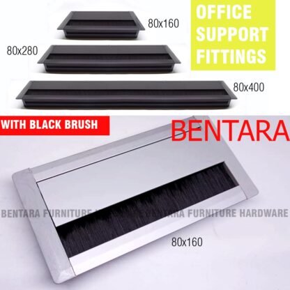GROMMET SQUARE CABLE 80 x 400 MM - PLASTIK / ALUMINIUM LUBANG KOTAK / PERSEGI KABEL 8 X 40 CM UNTUK MEJA KERJA OFFICE STUDY