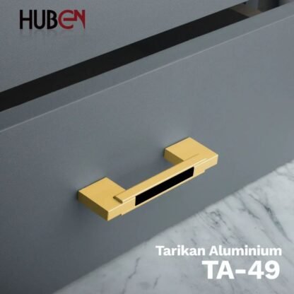 HUBEN TA-49 192MM TARIKAN LACI MEJA LEMARI KABINET GAGANG PINTU HANDLE ALUMINIUM GOLD BLACK ANODIZE LEMARI KABINET DAPUR DRAWER - Gambar 9