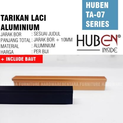 HUBEN TA-07 192MM TARIKAN LACI ALUMINIUM 96 128 160 192 BLACK GOLD PINTU LEMARI KABINET DAPUR DRAWER - Gambar 7