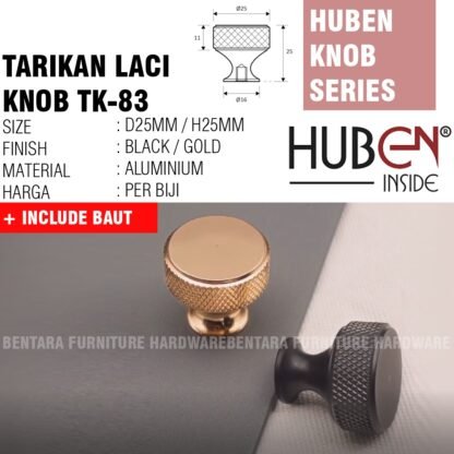 HUBEN TK-83 TARIKAN KNOB ALUMINIUM LACI MEJA LEMARI KABINET PINTU HANDLE