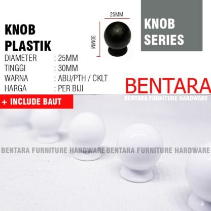 TKG-25PL TARIKAN KNOB GUNDU PLASTIK D25MM -LACI MEJA LEMARI KABINET PINTU HANDLE ABU HITAM PUTIH COKLAT - Gambar 4