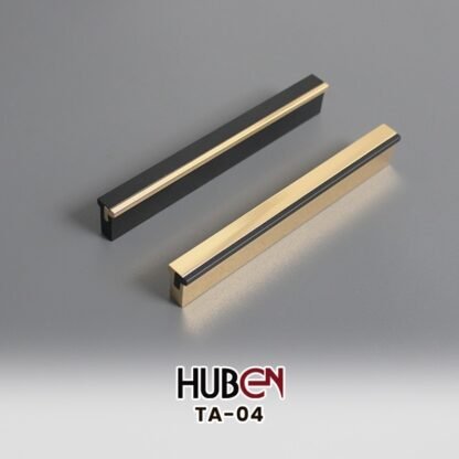 HUBEN TA-04 96MM TARIKAN LACI MEJA LEMARI 64MM 96MM Handle Aluminium BLACK GOLD HITAM EMAS - Gambar 2