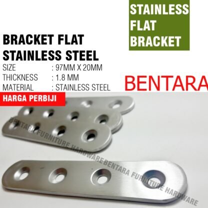 PO-SS 16CM PLAT OVAL STAINLESS LURUS 156MM x 20MM - Rata Lurus Bracket Flat Reparasi Joint Fixing Repair - Gambar 4