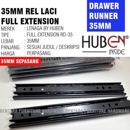 2 x LENAGA HUBEN RD-35 500MM REL LACI DOUBLE TRACK BALL BEARING FULL EXTENSION 50 45 40 35 30 25 CM