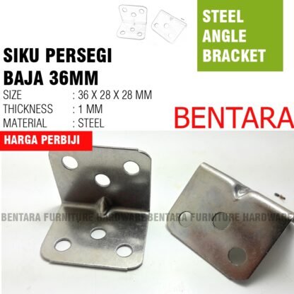 SP-BE SIKU PERSEGI BESI 36 X 28 X 28 MM BRAKET - Iron Steel Angle Bracket Fastener 4X 3 X 3 CM