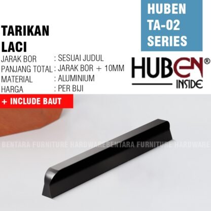 HUBEN TA-02 96MM TARIKAN LACI MEJA LEMARI  64MM 96MM Handle Aluminium BLACK GOLD HITAM EMAS