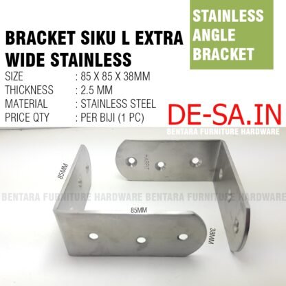 SO-SS 85MM Braket Siku Oval 85 x 85 x 38 MM - L-Shaped Angle Bracket Stainless Steel Sudu