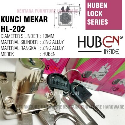 HUBEN HL-202 - KUNCI MEKAR (Sliding Door) Kunci Lemari Pintu Geser