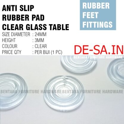24MM KARET MEJA KACA ANTI SLIP TIPIS - Rubber Top Glass Table