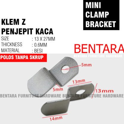 BRAKET KLEM-Z  KACA CERMIN - PENJEPIT TAHANAN CLAMP - Gambar 2