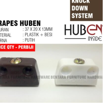 HUBEN TR40 TRAVES - 38 X 20 X 13MM Trapes Trafex Putih - Knock Down Fitting LEMARI KABINET MEJA - Gambar 2