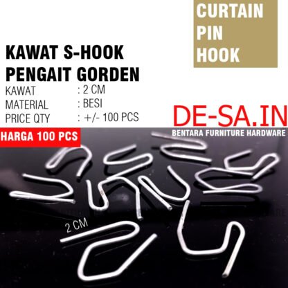 100 X Kawat / Roda Cantolan Pengait Kait Gorden Vitrase - Curtain Drapery Hook Roller Tirai Gordyn Hordeng Gordeng