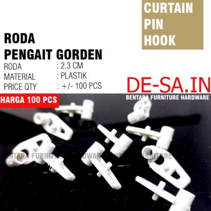 100 X Kawat / Roda Cantolan Pengait Kait Gorden Vitrase - Curtain Drapery Hook Roller Tirai Gordyn Hordeng Gordeng - Gambar 2