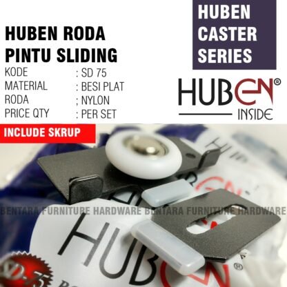 Huben SD-75 Sliding Door  Wheel Caster Roda(Roda Untuk Pintu Lemari Kabinet Geser) LENAGA LESD-75 - Gambar 2